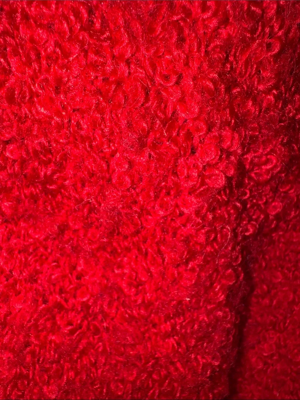 VTG L'Eau Vive Red Mohair Wool Blend Cowl Neck Sweater Small 80s 90s
